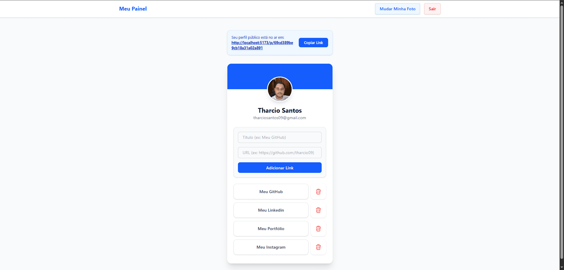 Preview do projeto DevLinks: Plataforma de Perfil e Linktree