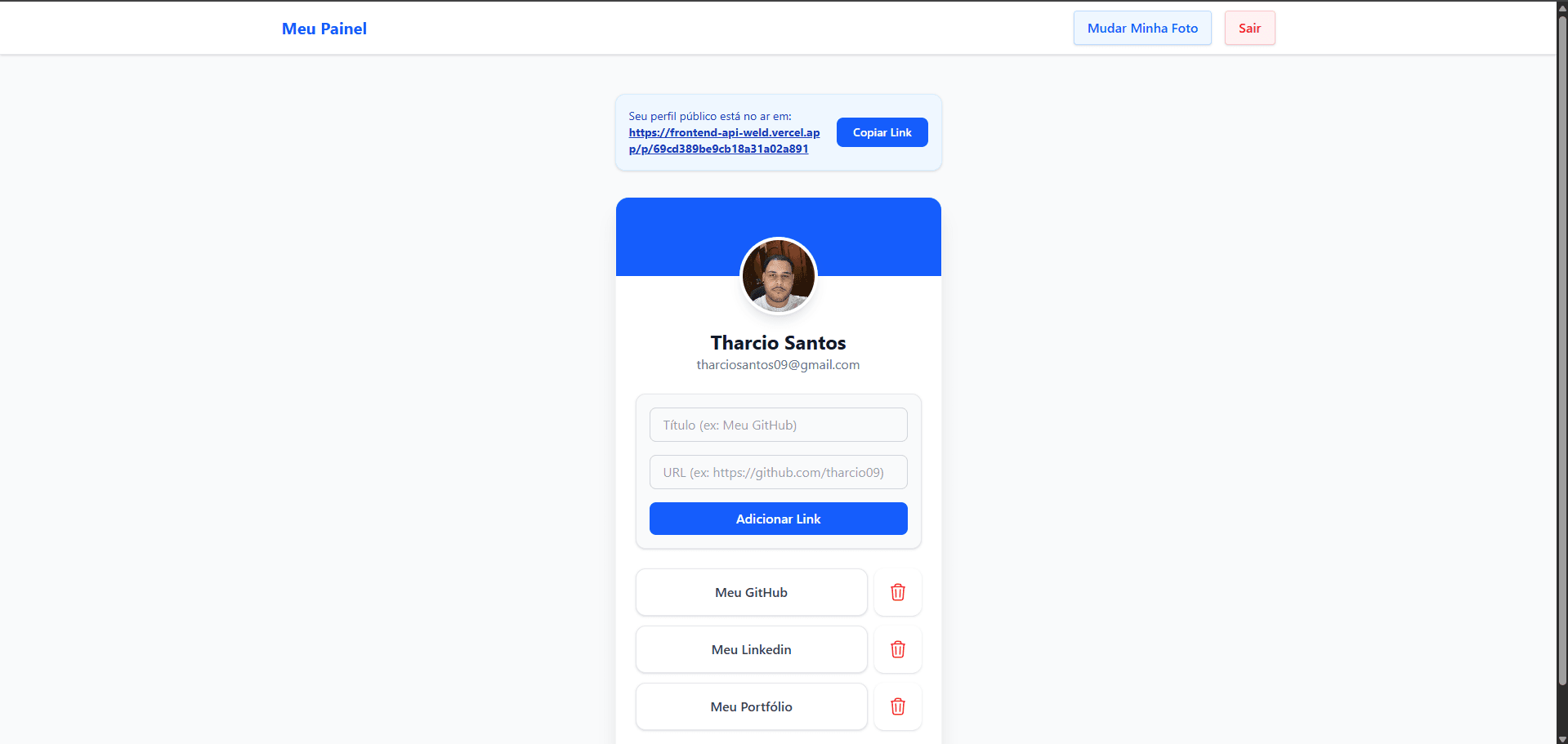 Preview do projeto DevLinks: Perfil e Linktree